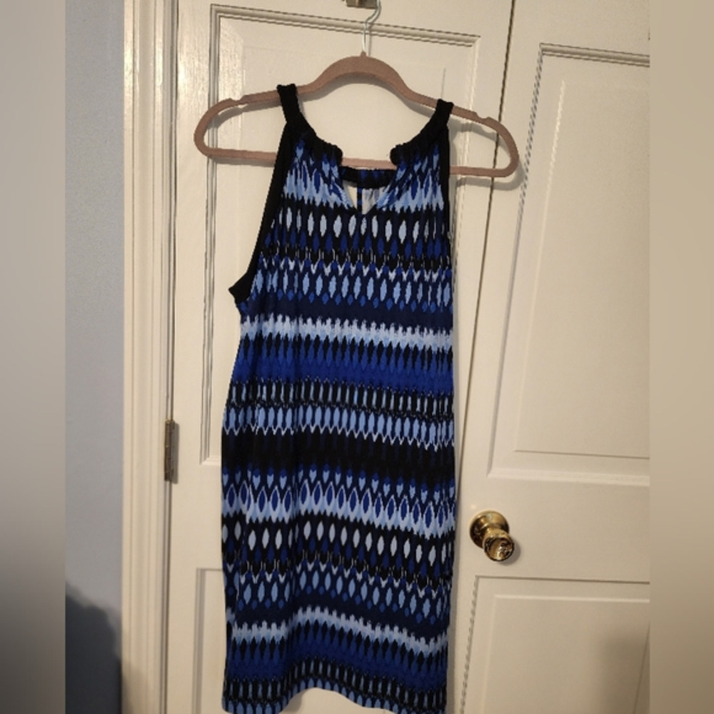Apt. 9 Amazing Super cute flattering unique slleveless blue shift‎ dress. XL